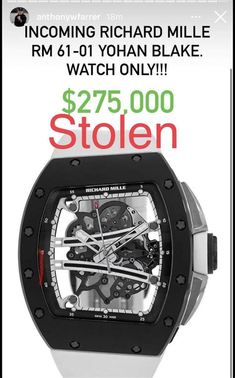 stolen richard mille watch anthony farrer|anthony farrer trial.